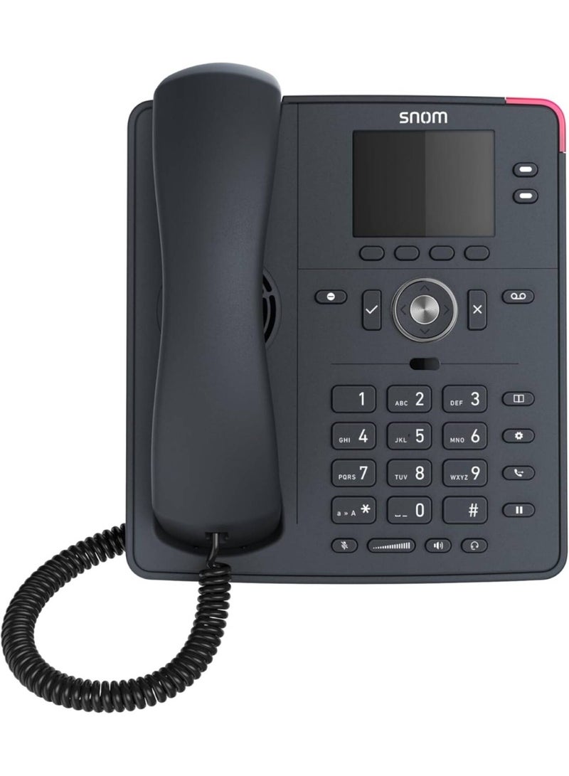 Snom هاتف Snom D140 VoIP رمادي Slate، شاشة LCD 2.8، صوت عالي الدقة، هويتان SIP، فئة PoE 1، IPv4/IPv6، OpenVPN، مفاتيح قابلة للبرمجة، مفتاح Ethernet مدمج - Image 1